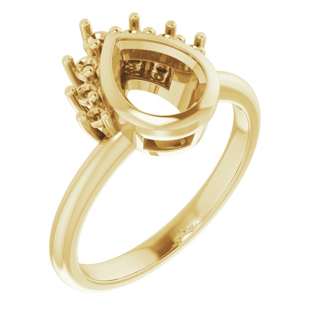 Bezel-Set Accented Asymmetric Engagement Ring