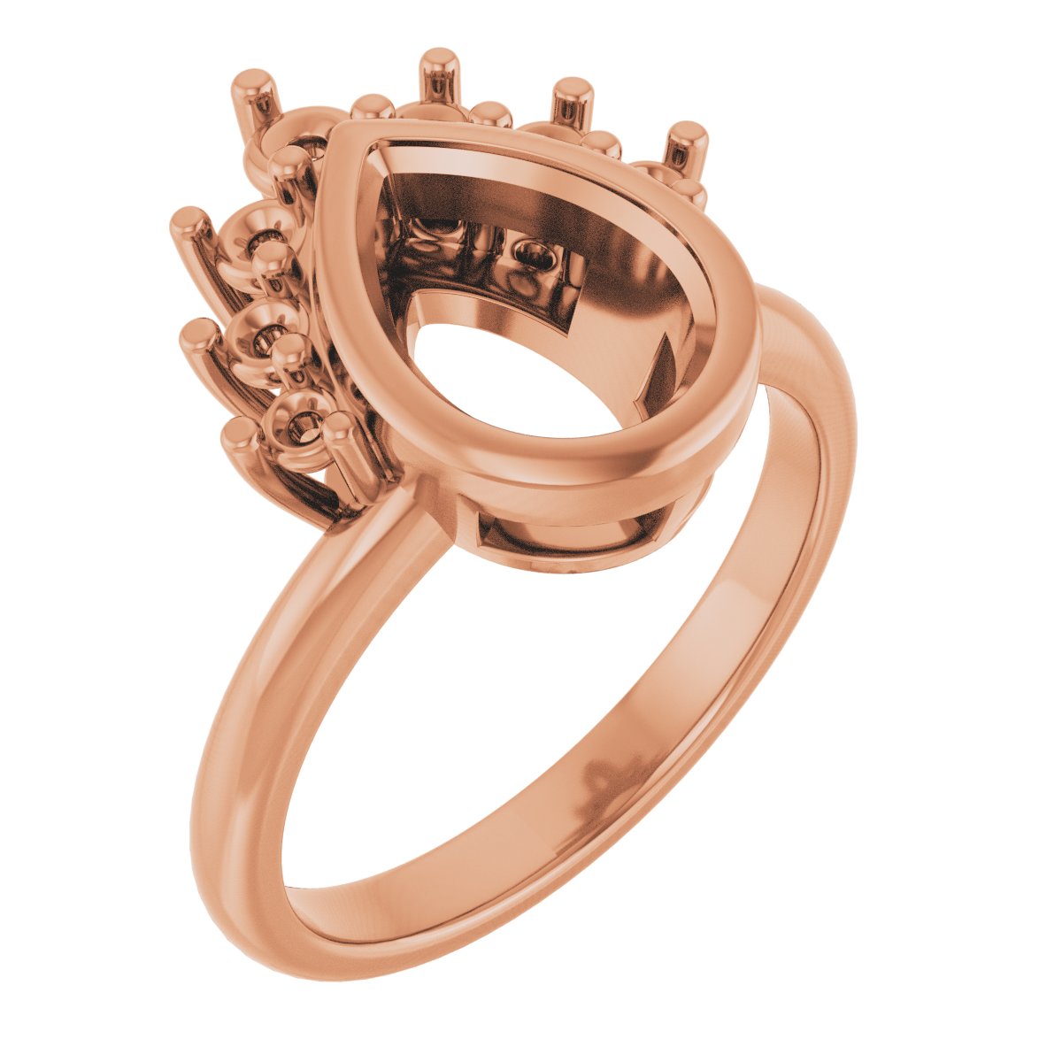 Bezel-Set Accented Asymmetric Engagement Ring