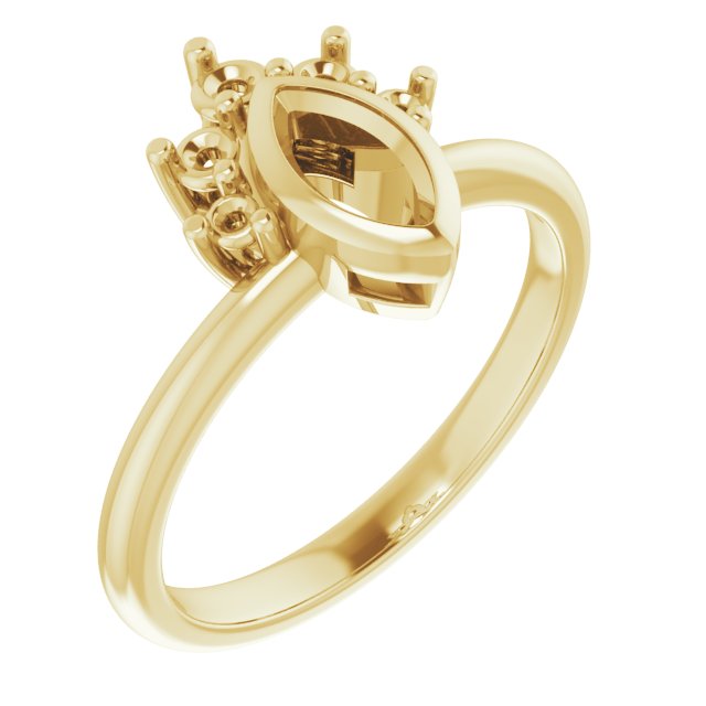 Bezel-Set Accented Asymmetric Engagement Ring