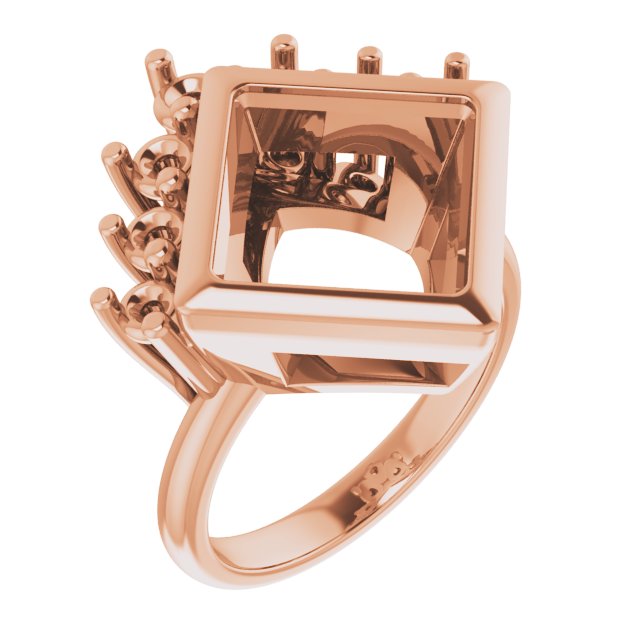 Bezel-Set Accented Asymmetric Engagement Ring