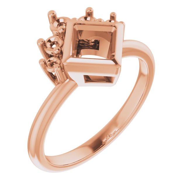 Bezel-Set Accented Asymmetric Engagement Ring