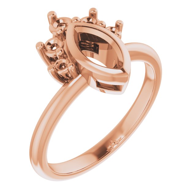 Bezel-Set Accented Asymmetric Engagement Ring