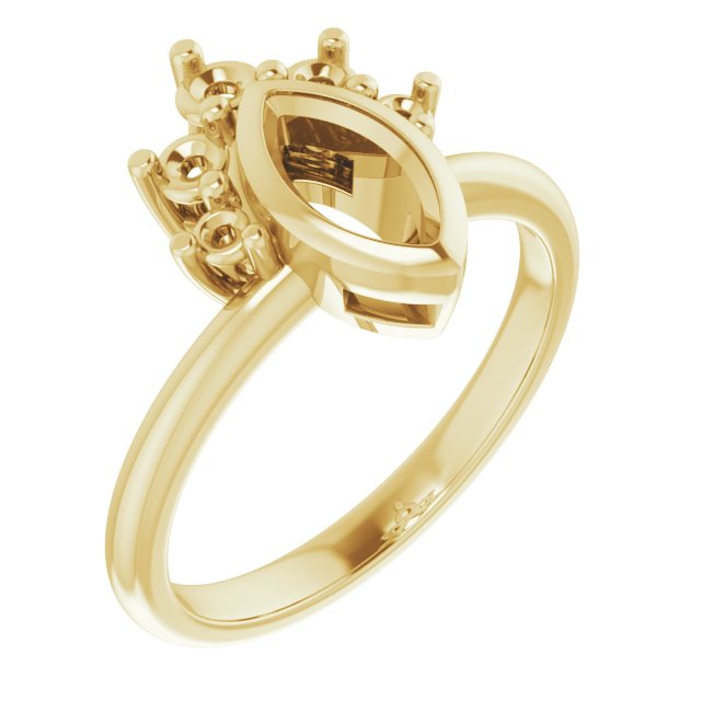 Bezel-Set Accented Asymmetric Engagement Ring