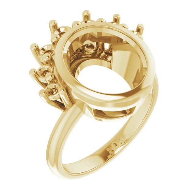 Bezel-Set Accented Asymmetric Engagement Ring