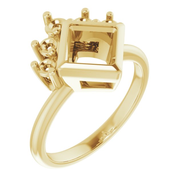 Bezel-Set Accented Asymmetric Engagement Ring