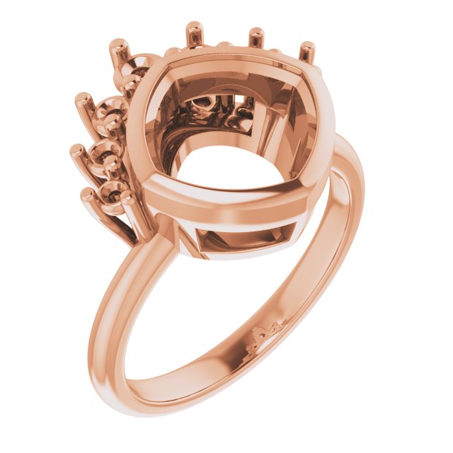 Bezel-Set Accented Asymmetric Engagement Ring