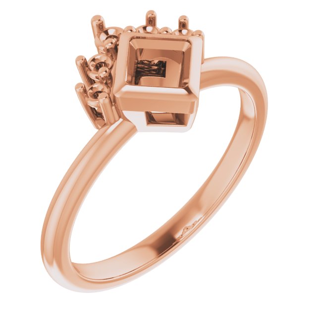 Bezel-Set Accented Asymmetric Engagement Ring