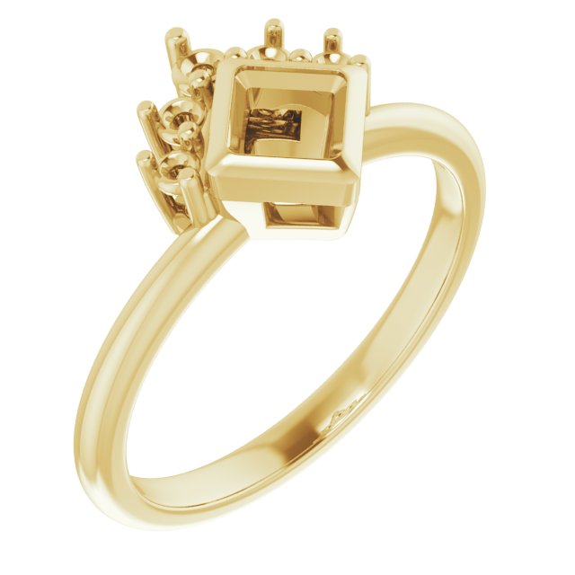 Bezel-Set Accented Asymmetric Engagement Ring