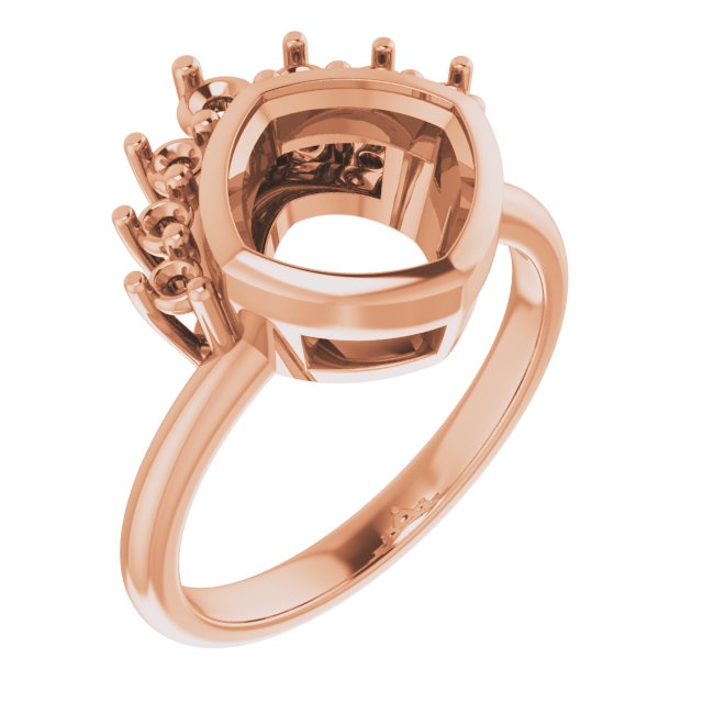 Bezel-Set Accented Asymmetric Engagement Ring