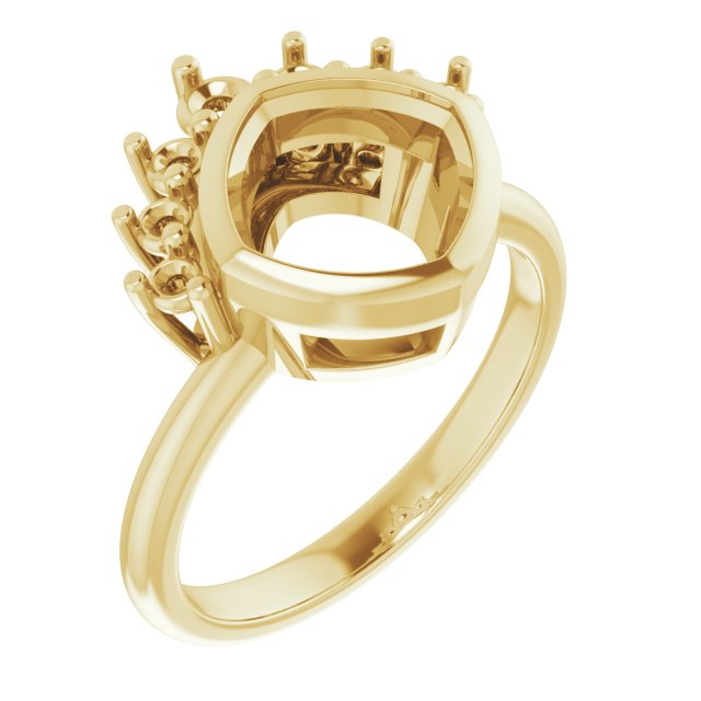 Bezel-Set Accented Asymmetric Engagement Ring