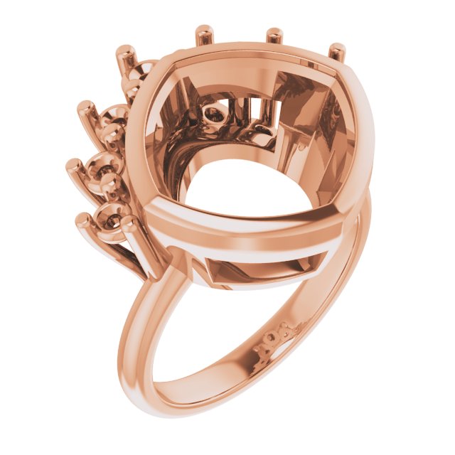 Bezel-Set Accented Asymmetric Engagement Ring