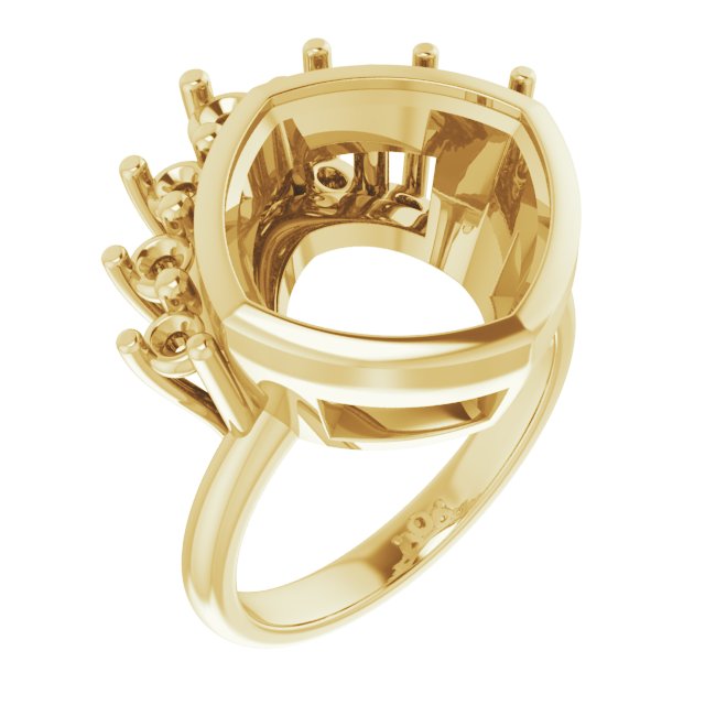 Bezel-Set Accented Asymmetric Engagement Ring