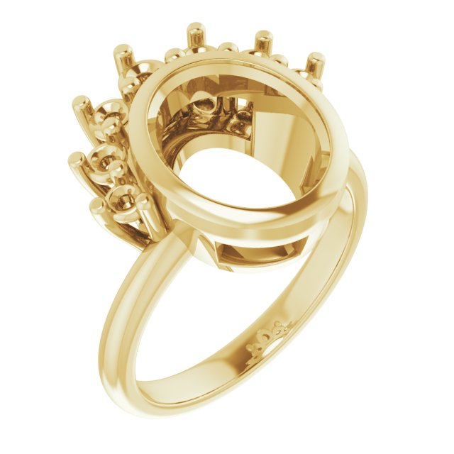 Bezel-Set Accented Asymmetric Engagement Ring