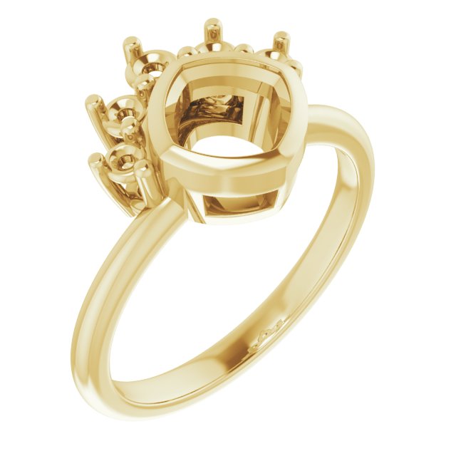 Bezel-Set Accented Asymmetric Engagement Ring