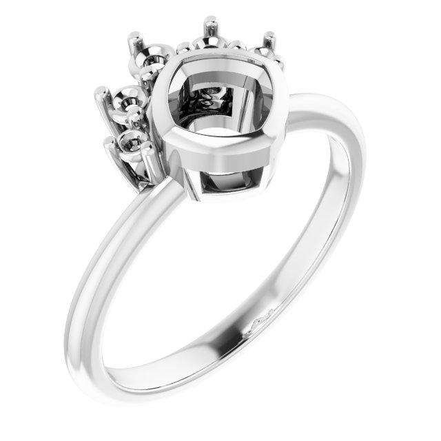 Bezel-Set Accented Asymmetric Engagement Ring