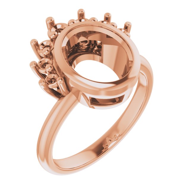 Bezel-Set Accented Asymmetric Engagement Ring