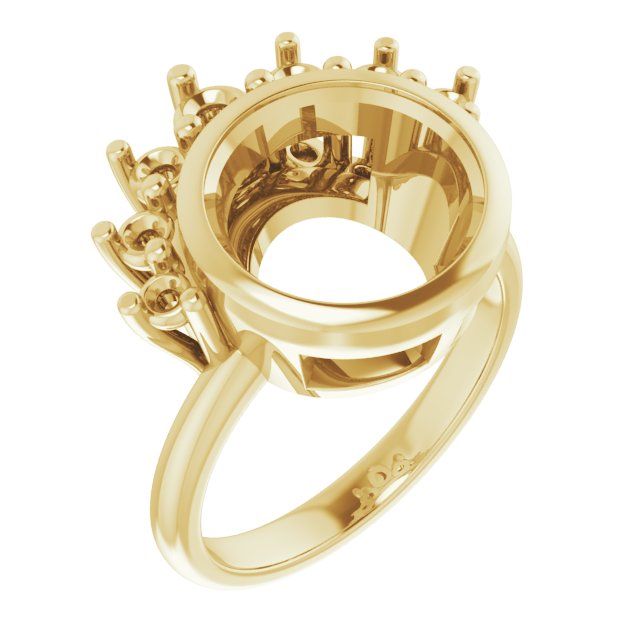 Bezel-Set Accented Asymmetric Engagement Ring
