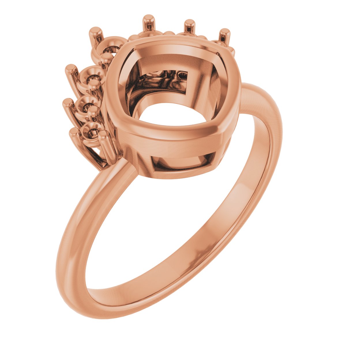 Bezel-Set Accented Asymmetric Engagement Ring