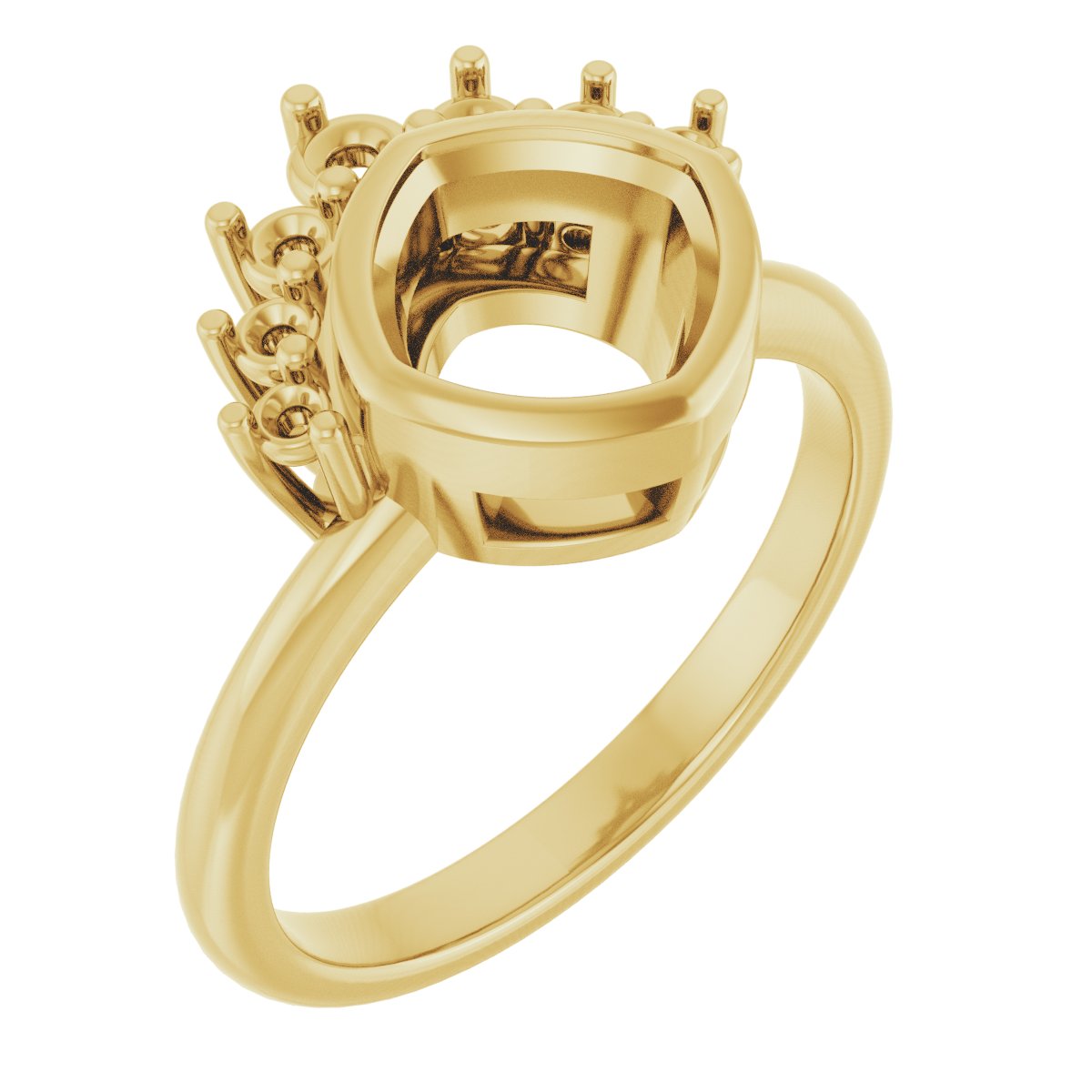 Bezel-Set Accented Asymmetric Engagement Ring