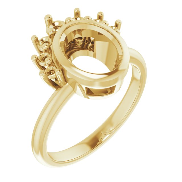 Bezel-Set Accented Asymmetric Engagement Ring