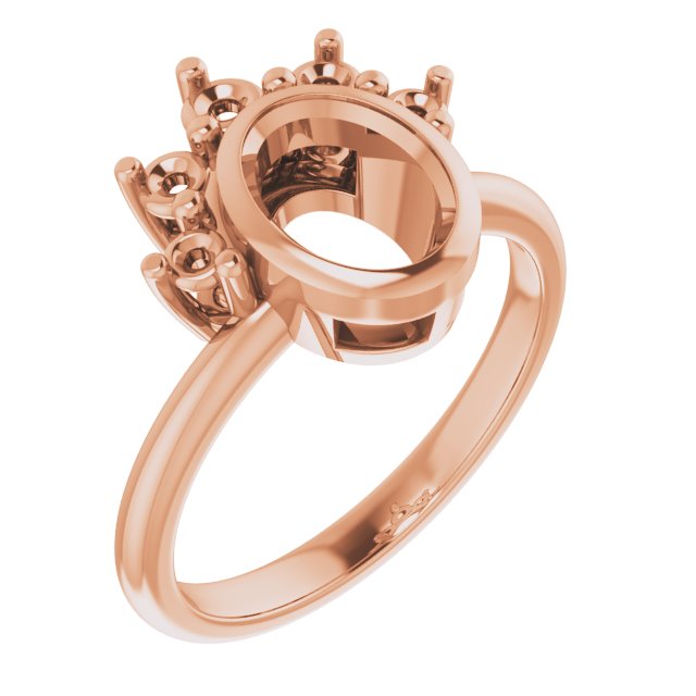 Bezel-Set Accented Asymmetric Engagement Ring