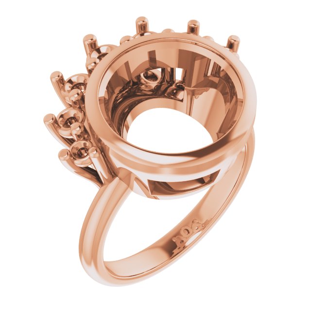 Bezel-Set Accented Asymmetric Engagement Ring