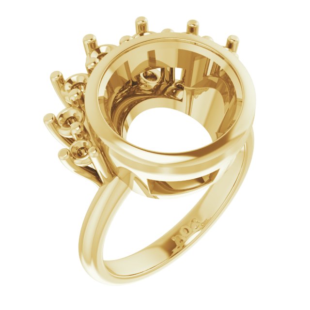 Bezel-Set Accented Asymmetric Engagement Ring