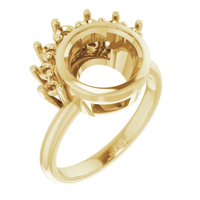 Bezel-Set Accented Asymmetric Engagement Ring
