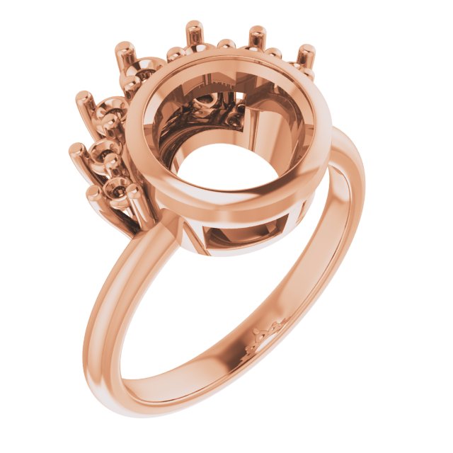 Bezel-Set Accented Asymmetric Engagement Ring