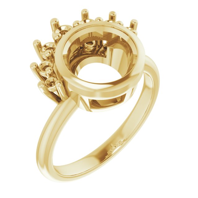 Bezel-Set Accented Asymmetric Engagement Ring