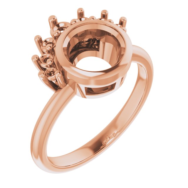 Bezel-Set Accented Asymmetric Engagement Ring