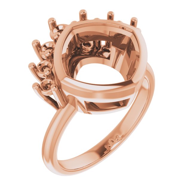 Bezel-Set Accented Asymmetric Engagement Ring