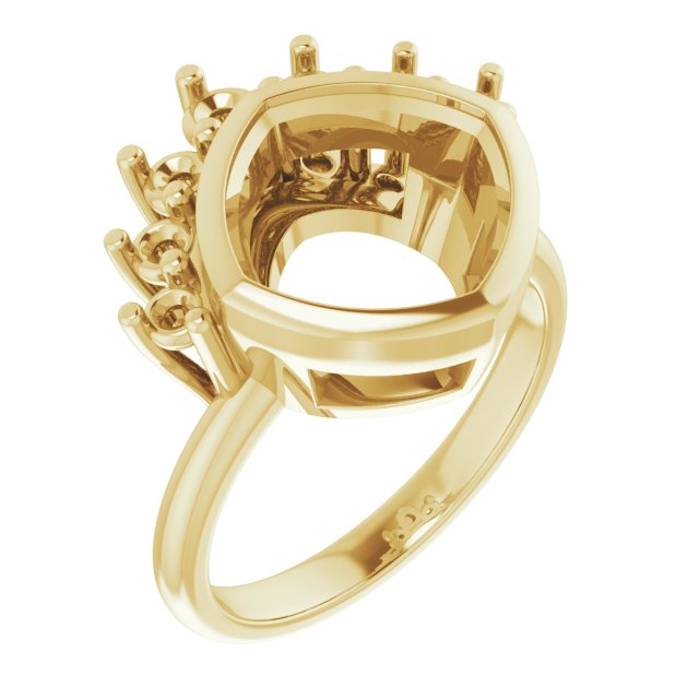 Bezel-Set Accented Asymmetric Engagement Ring