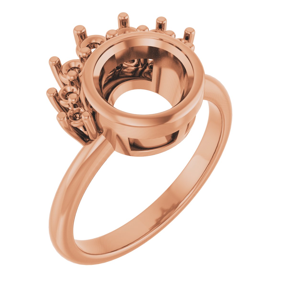 Bezel-Set Accented Asymmetric Engagement Ring