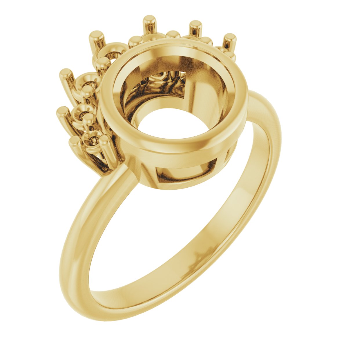 Bezel-Set Accented Asymmetric Engagement Ring