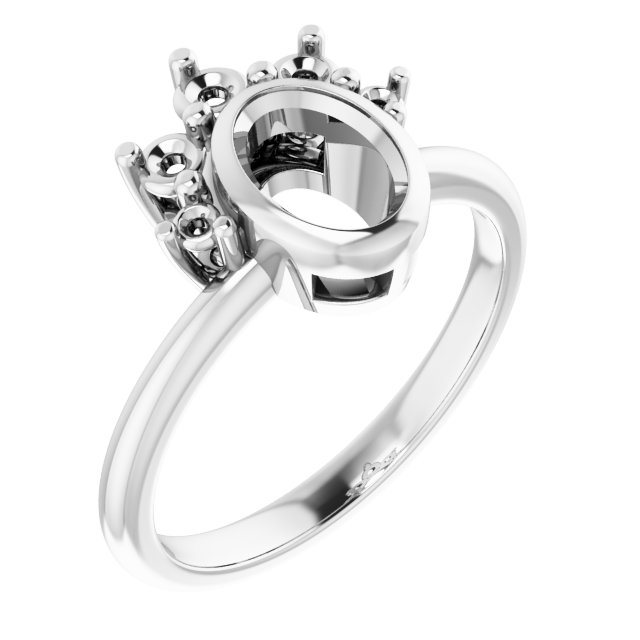 Bezel-Set Accented Asymmetric Engagement Ring
