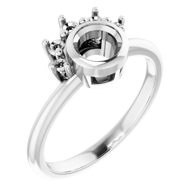 Bezel-Set Accented Asymmetric Engagement Ring