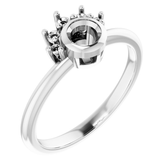 Bezel-Set Accented Asymmetric Engagement Ring