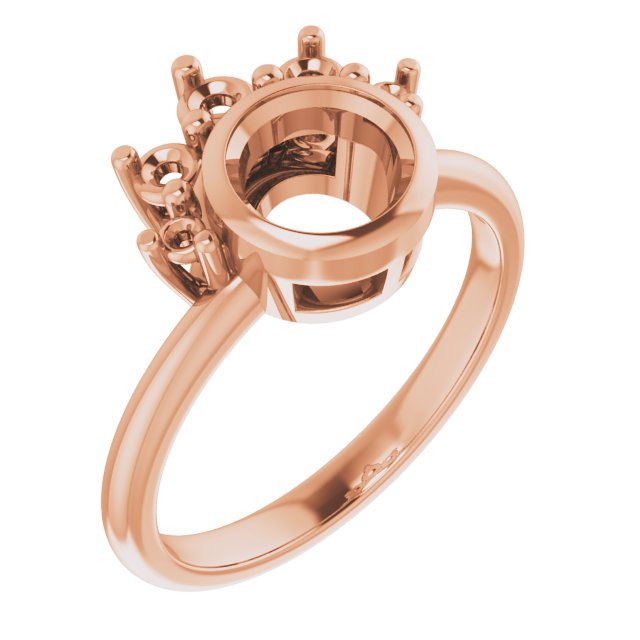 Bezel-Set Accented Asymmetric Engagement Ring