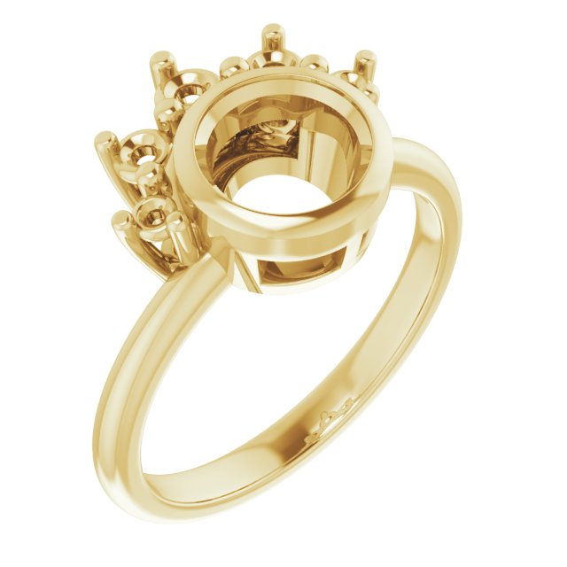 Bezel-Set Accented Asymmetric Engagement Ring