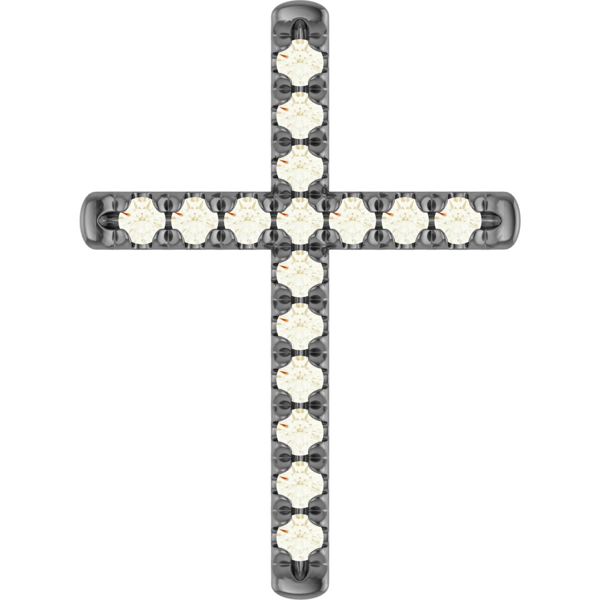 14K Yellow 1/3 CTW Diamond French-Set Cross Pendant