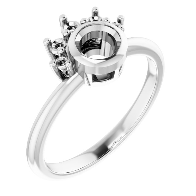 Bezel-Set Accented Asymmetric Engagement Ring