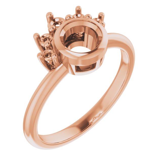 Bezel-Set Accented Asymmetric Engagement Ring