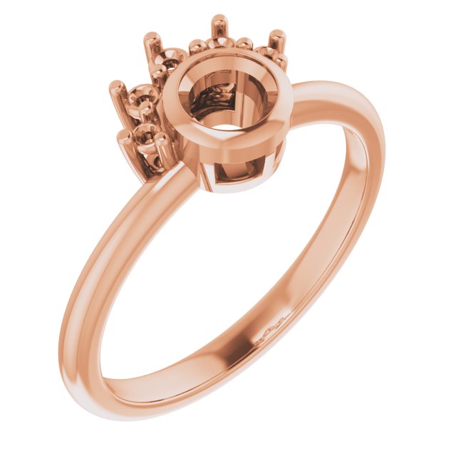Bezel-Set Accented Asymmetric Engagement Ring