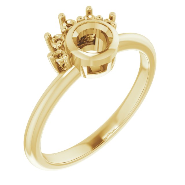 Bezel-Set Accented Asymmetric Engagement Ring