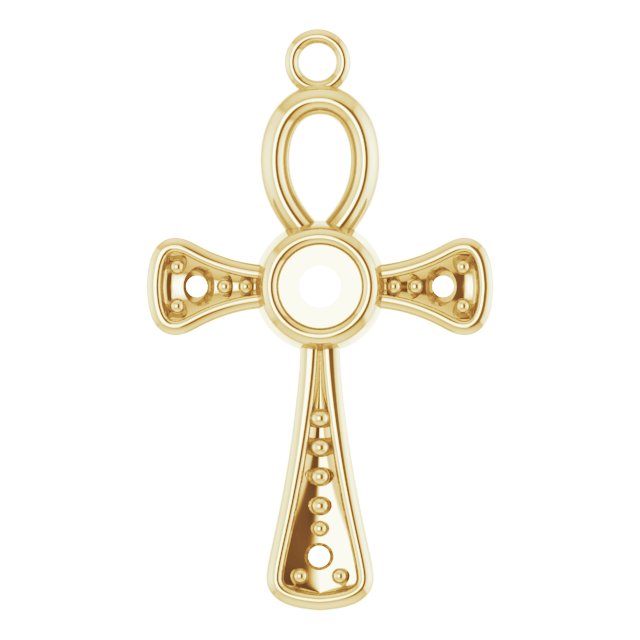 Ankh Cross Cabochon Dangle