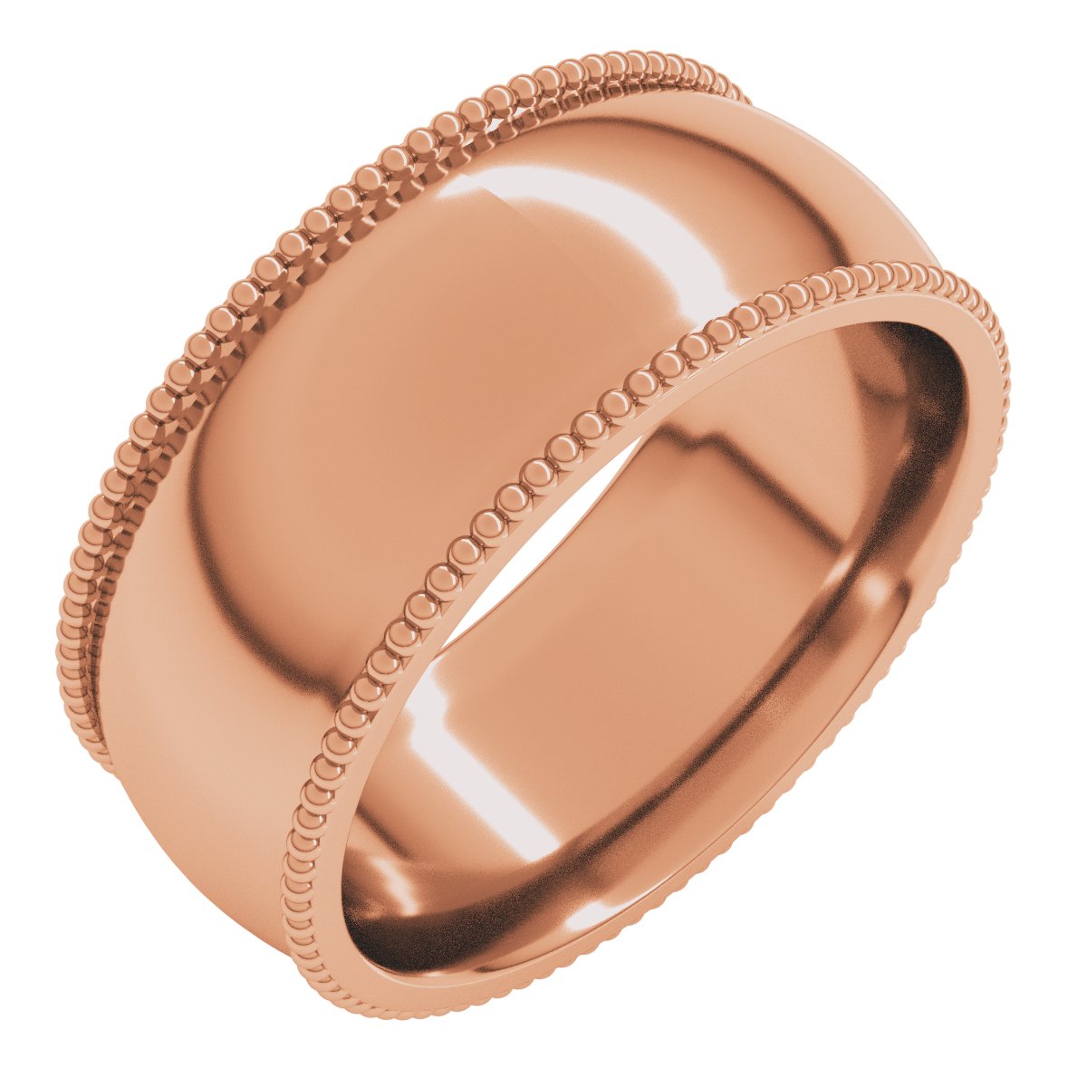 Beaded Comfort-Fit Half Round Band