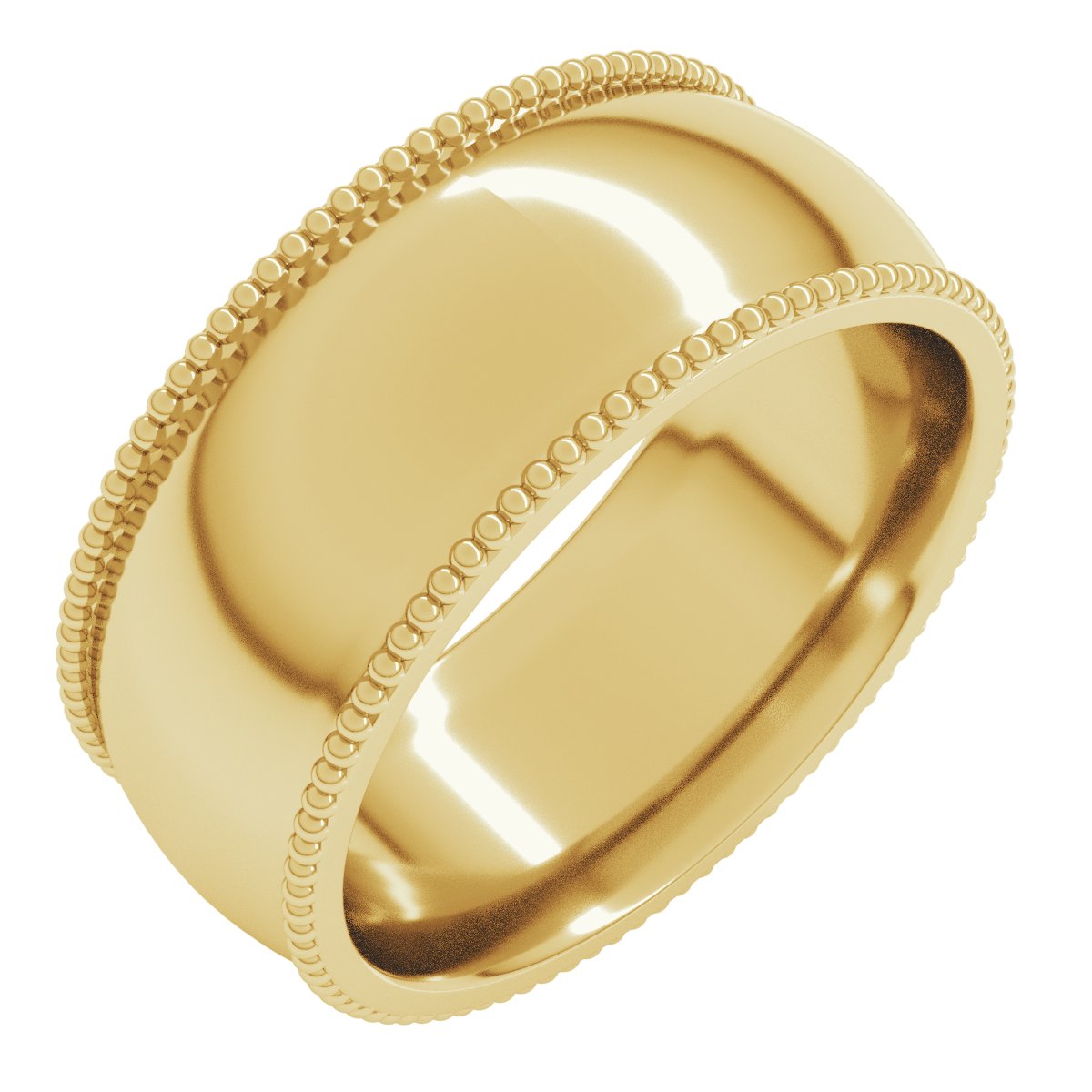 Beaded Comfort-Fit Half Round Band