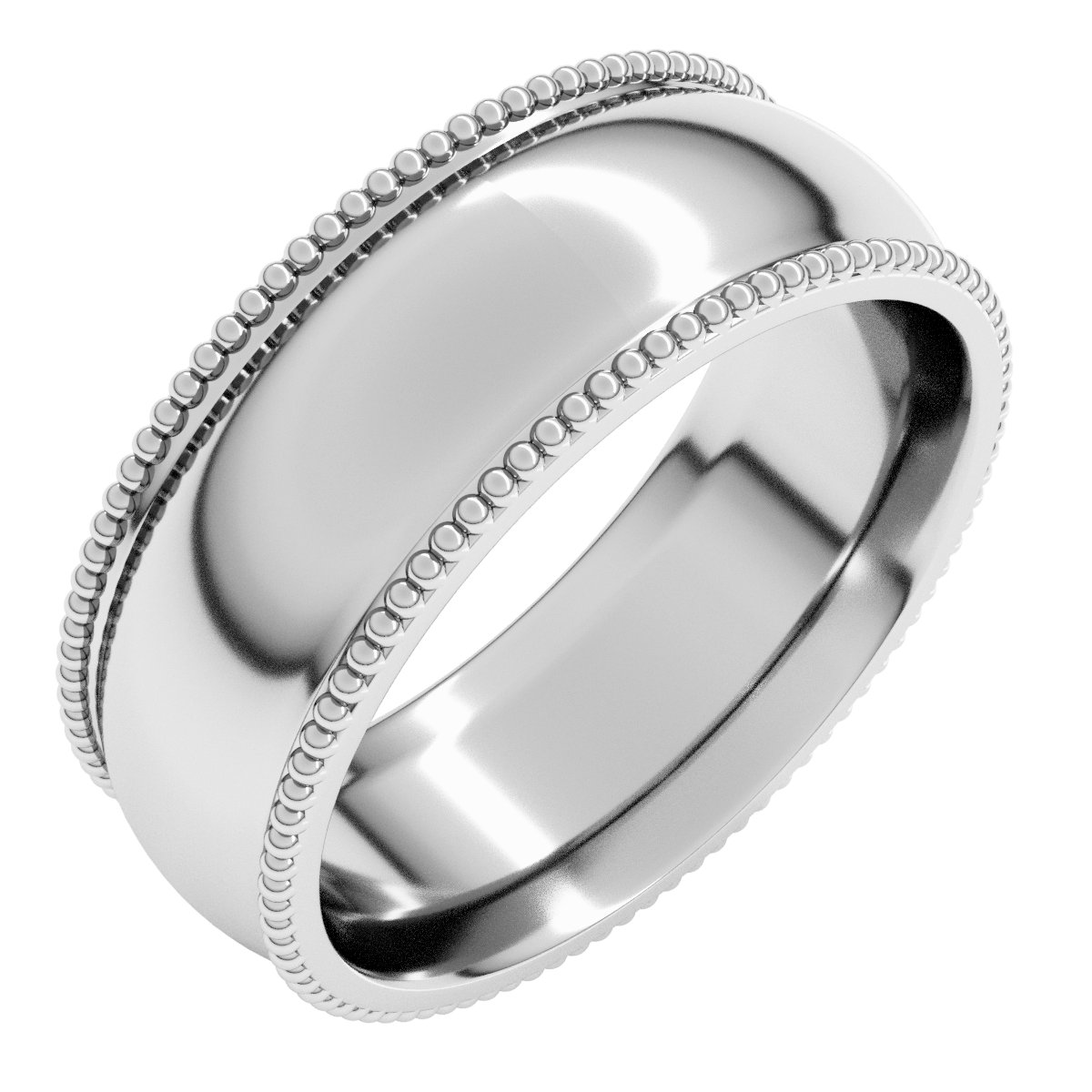 Beaded Comfort-Fit Half Round Band