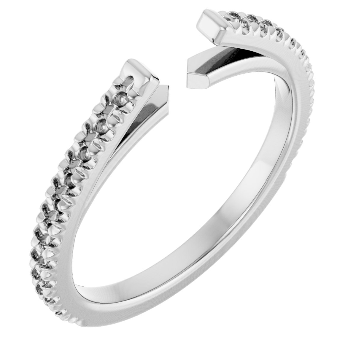 French-Set Cathedral-Style Open Shank for 4-Prong or 6-Prong